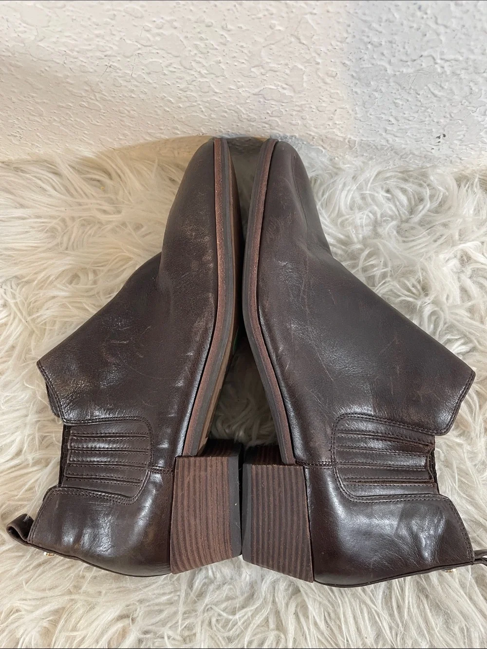 Michael Kors Boots Womens Size 9.5 Brown Leather Chelsea Ankle Booties Slip In
